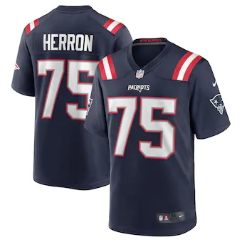 mens nike justin herron navy new england patriots team game